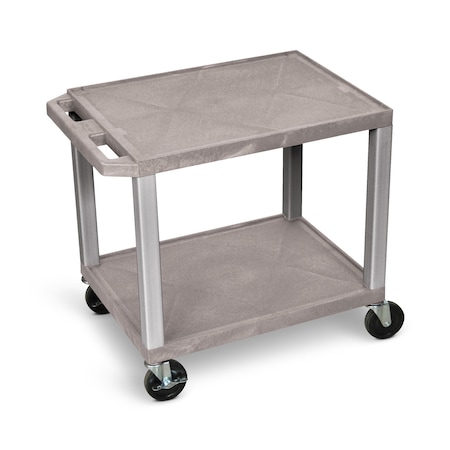 Luxor 26"H AV Cart - Two Shelves - Nickel Legs WT26GY-N